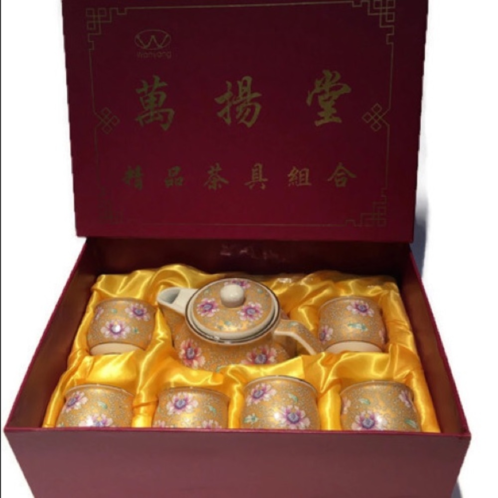 NWOT Wanyang Tea/Warm Saki 7 pc set,6 cups,tea pot